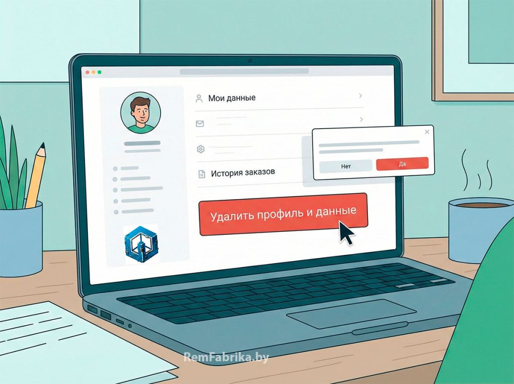 Персональные данные пользователя при необходимости можно удалить